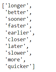 Top comparative adverbs